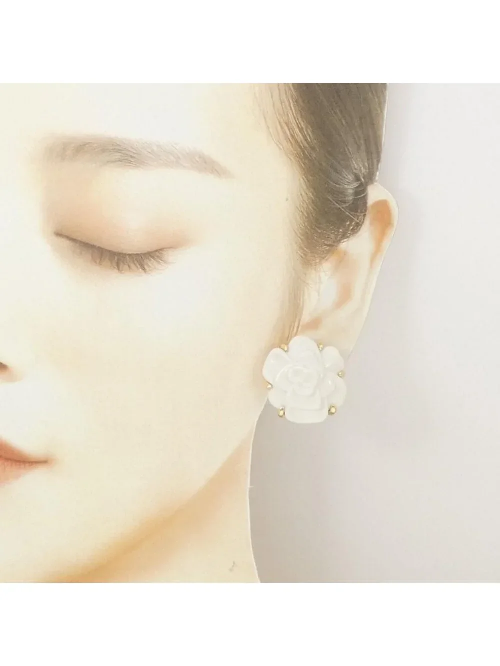 Chanel Camellia Large Earrings